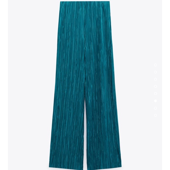 ZARA 2PIECES PLEATED HALTER TOP AND PLEATED WIDE LEG PANTS - Picture 3 of 5